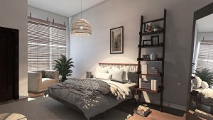 interior design, bedroom, 3d render