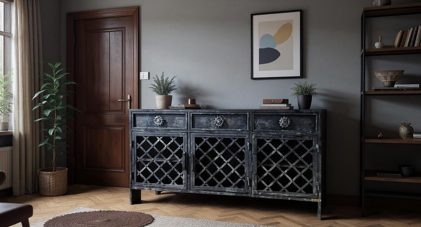 Elegante Jugendstil-Kommode mit filigranen Blumenverzierungen und Stauraum