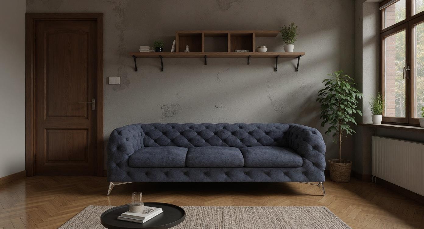 Elegantes 3-Sitzer Sofa mit luxuriösem Stoffkomfort