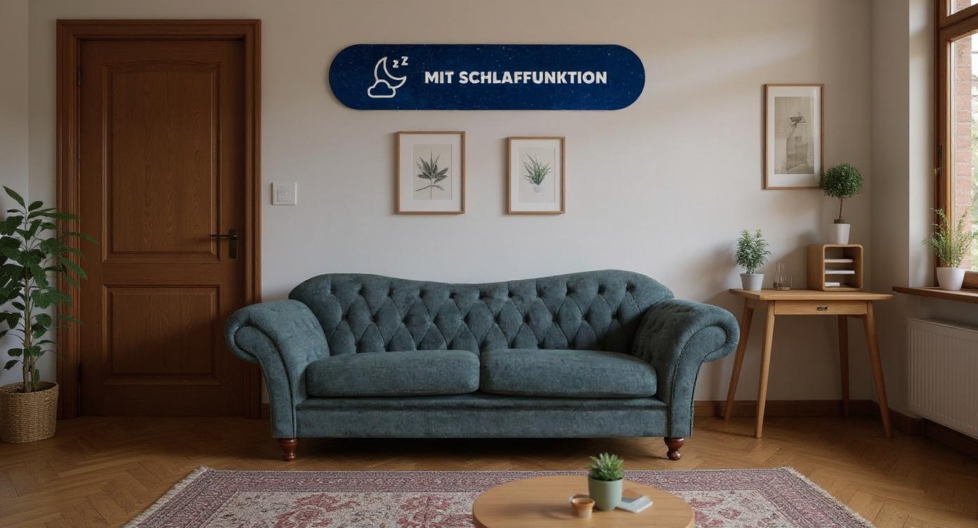 Elegantes 3-Sitzer Sofakombi mit Comfort-Schlaffunktion und edlem Stoffmaterial
