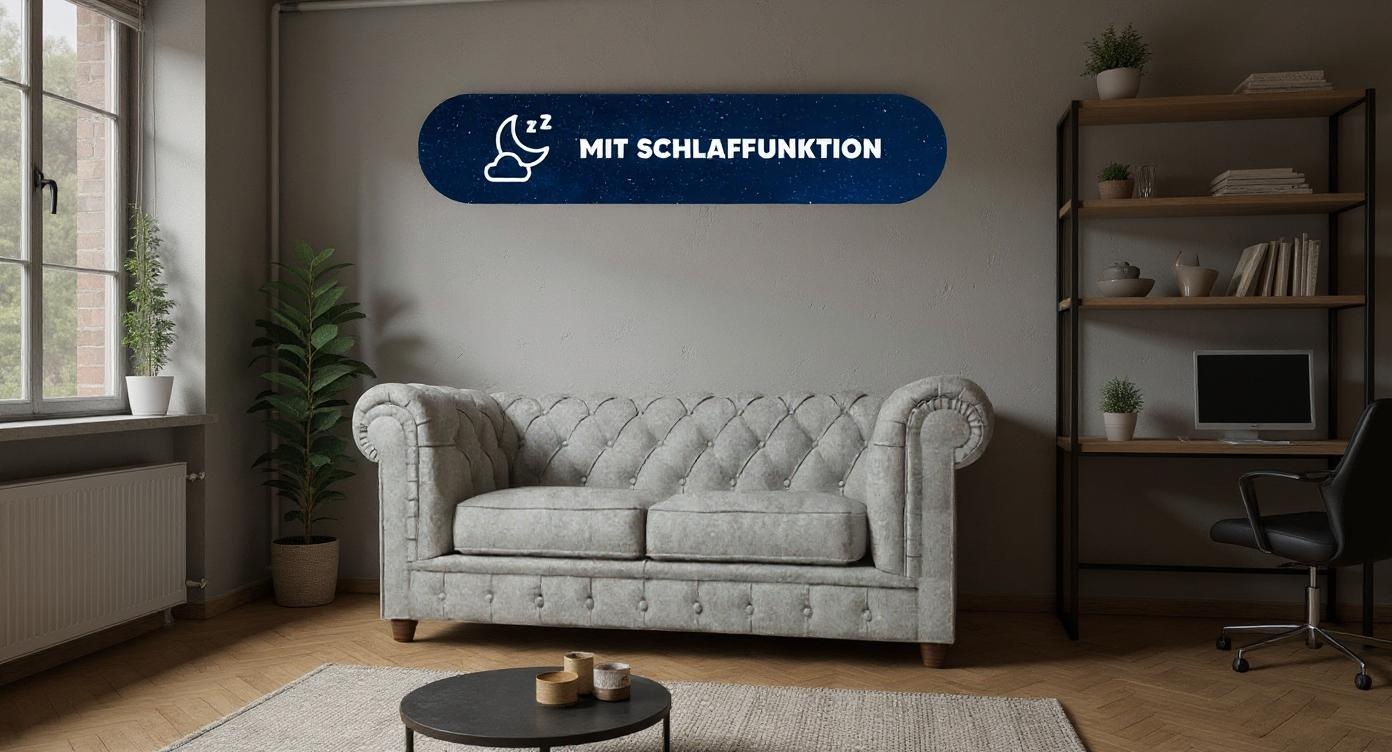 Elegantes Chesterfield 2-Sitzer mit Komfort-Schlaffunktion