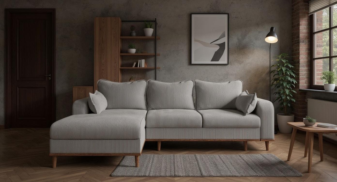 Elegantes Ecksofa mit Schlaffunktion und hochwertigem Stoff für maximalen Komfort