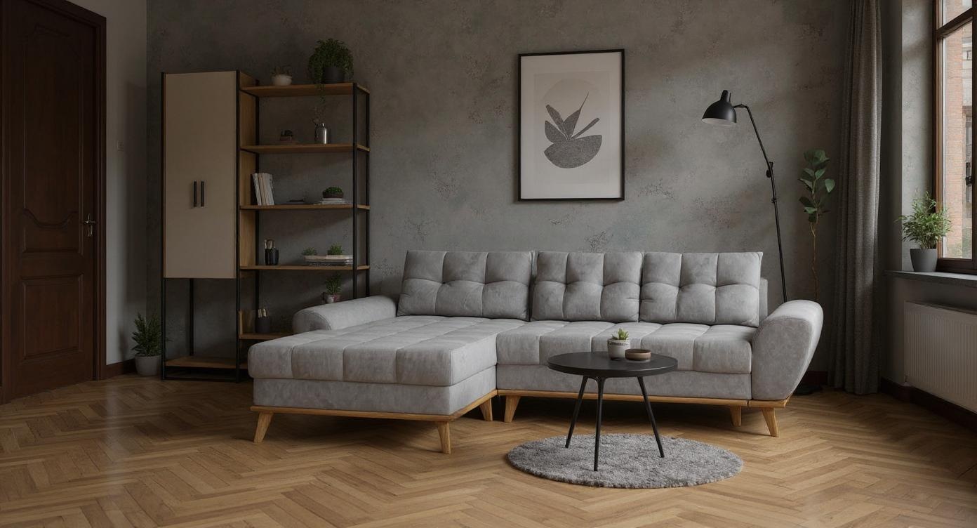 Elegantes Ecksofa mit Schlaffunktion und hochwertigem Stoffkomfort