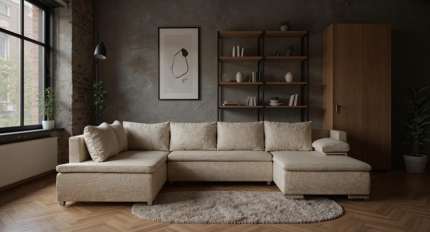 Elegantes Ecksofa mit Schlaffunktion und individuellen Stoffvarianten für höchsten Komfort