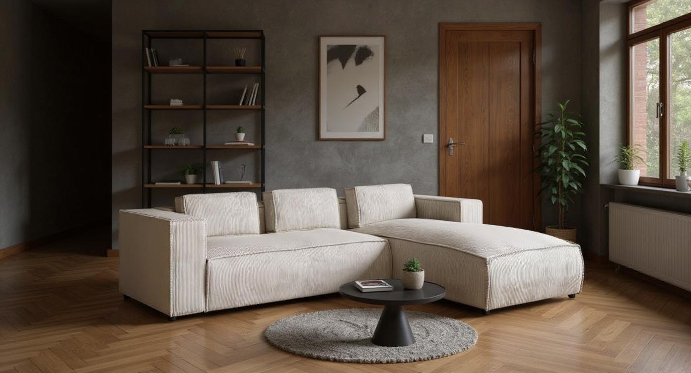 Elegantes Stoff-Ecksofa mit großzügigem Komfort