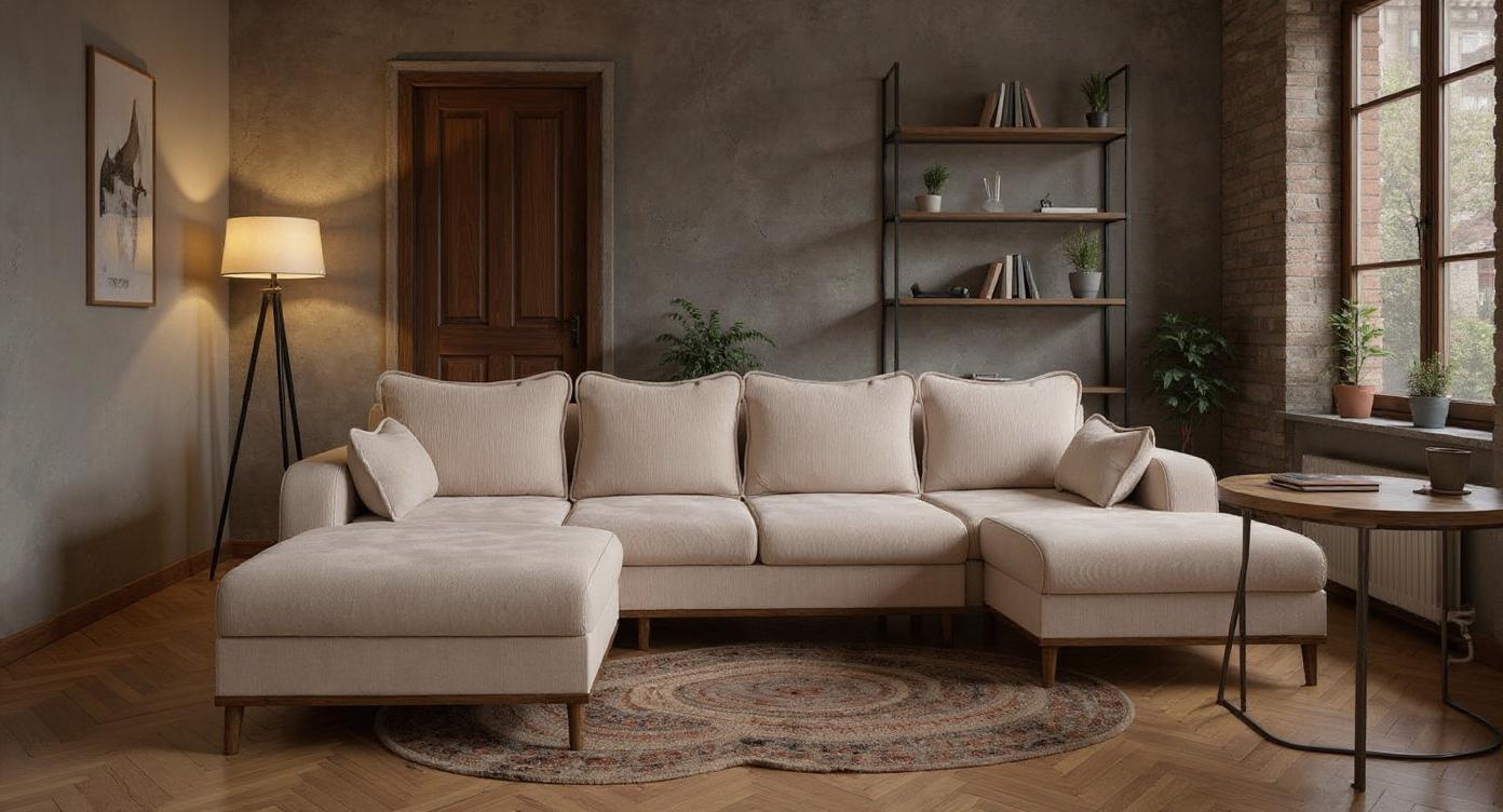 Elegantes U-Ecksofa mit hochwertigem Stoff und exklusivem Komfort