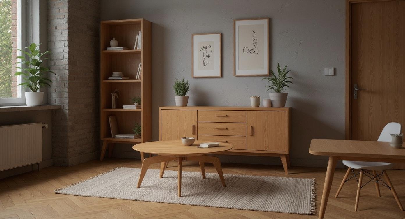 Erweiterbarer Natur-Couchtisch mit modernem, leichtem Design