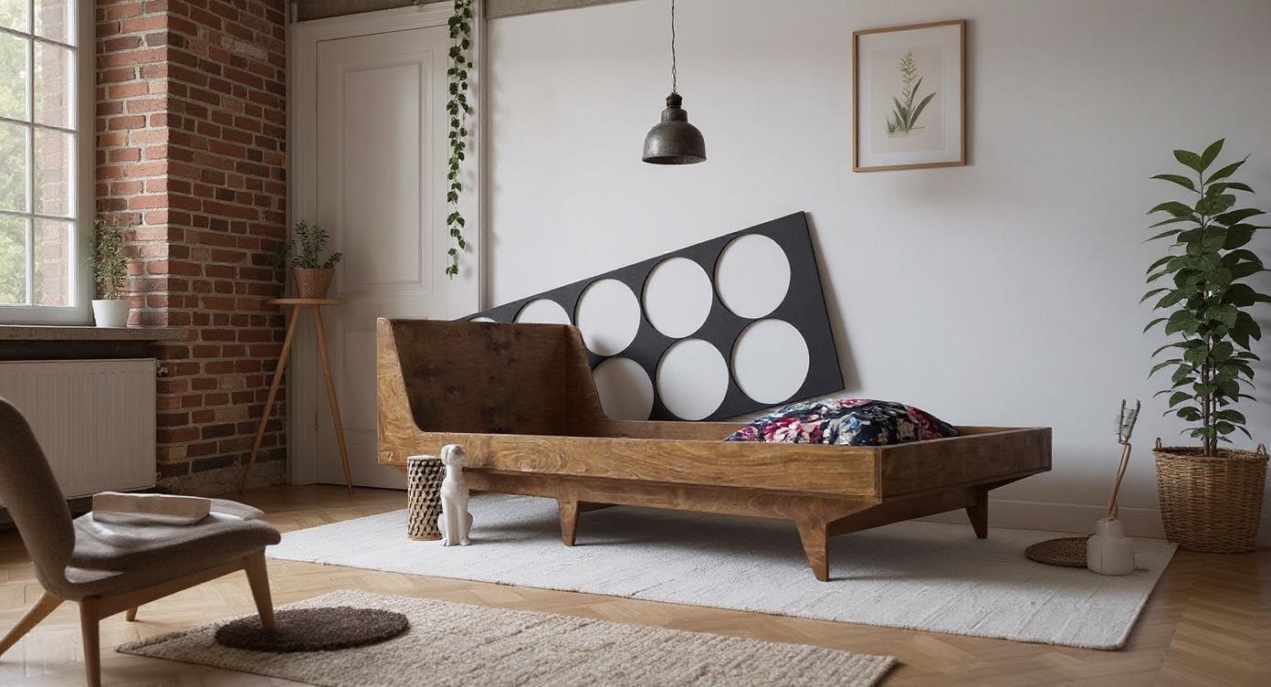 Flexibles Doppelbett im skandinavischen Design für loftartige Räume