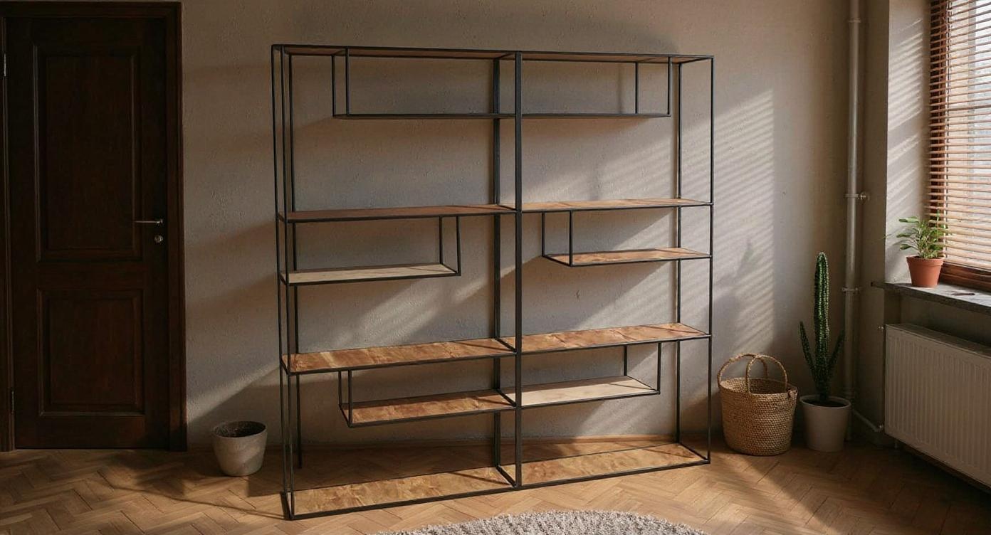 Industriecharme: Robustes Regal im Loft-Design aus Stahl und Holz
