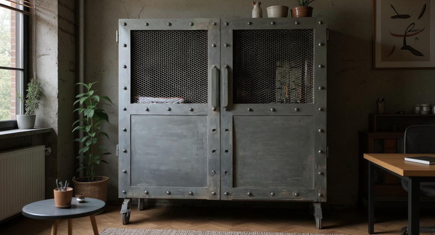 Industrielle Stahl-Kommode mit robustem Design