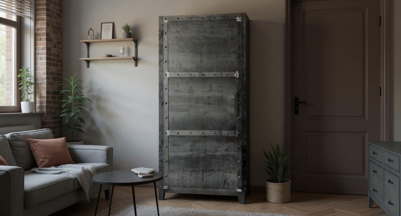 Industrielle Stahl-Tür mit robustem Charme und Variationsoptionen