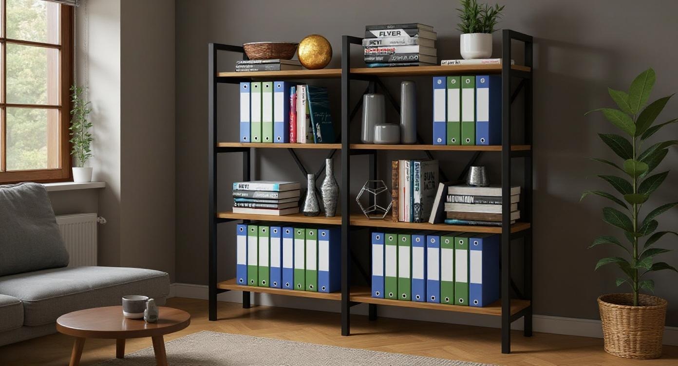 Industrielles Metall-Holz Regal mit Vielseitiger Nutzung
