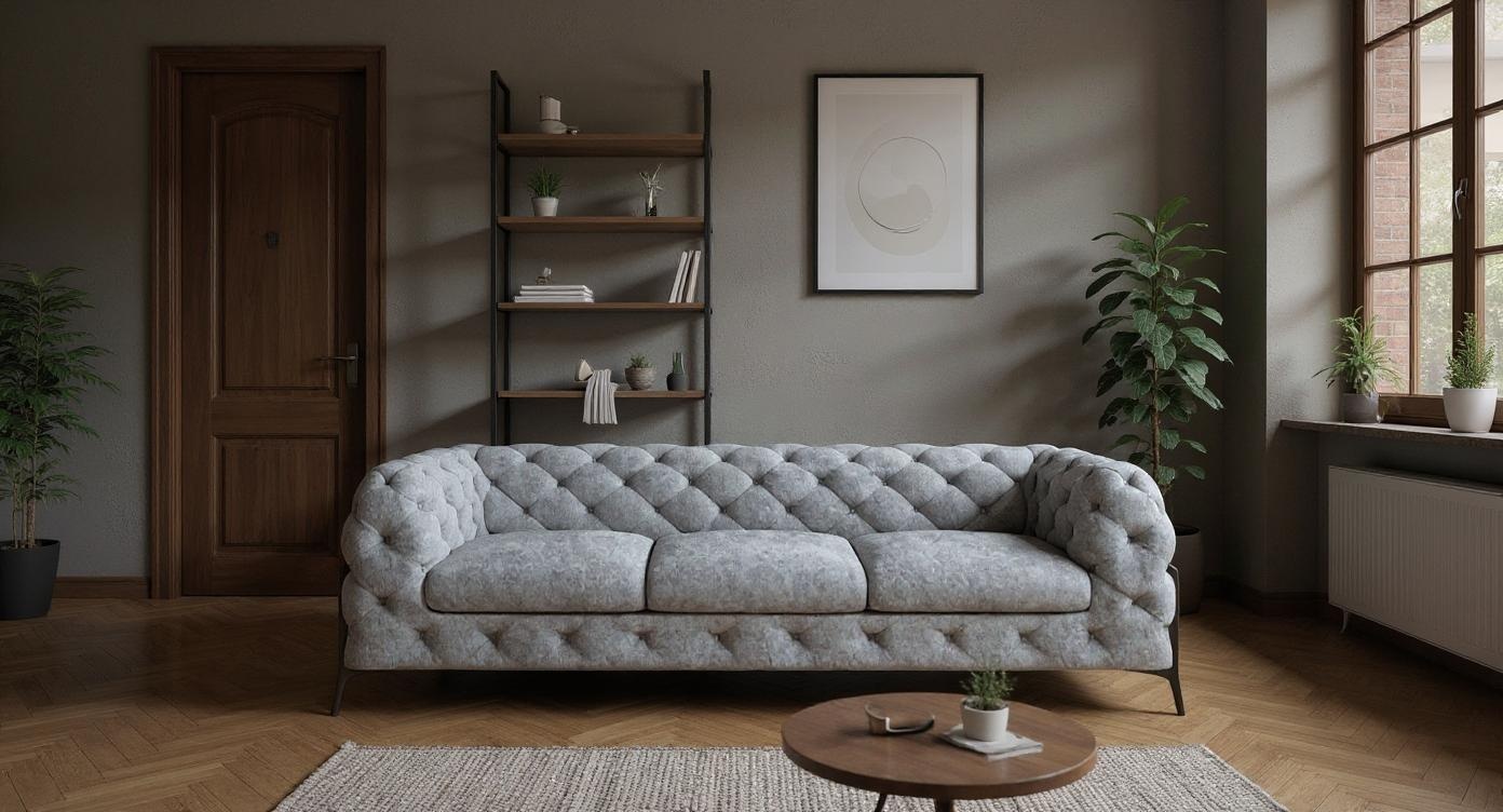 Luxuriöses 3-Sitzer-Sofa mit hohem Liegekomfort und nachhaltigem Stoffdesign