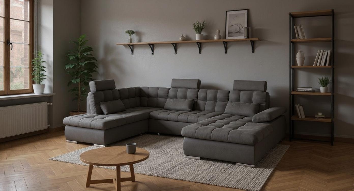 Luxuriöses 6-Sitzer Sofa mit Schlaffunktion und großem Komfort