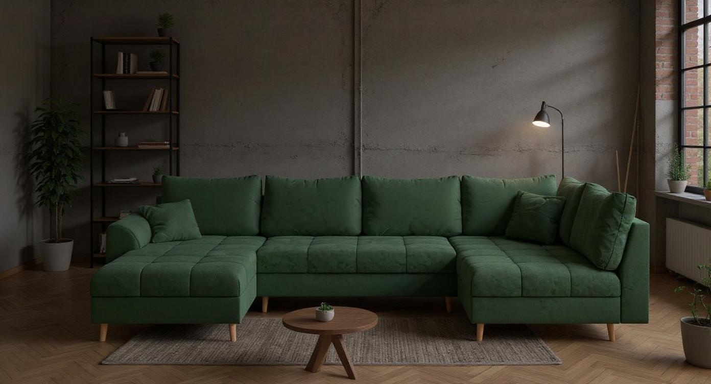 Luxuriöses Ecksofa mit hochwertigem Stoff und Top-Liegekomfort