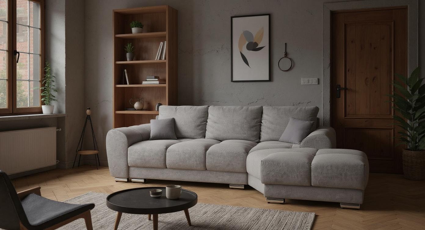 Luxuriöses Ecksofa mit Schlaffunktion und hochwertigem Stoffkomfort