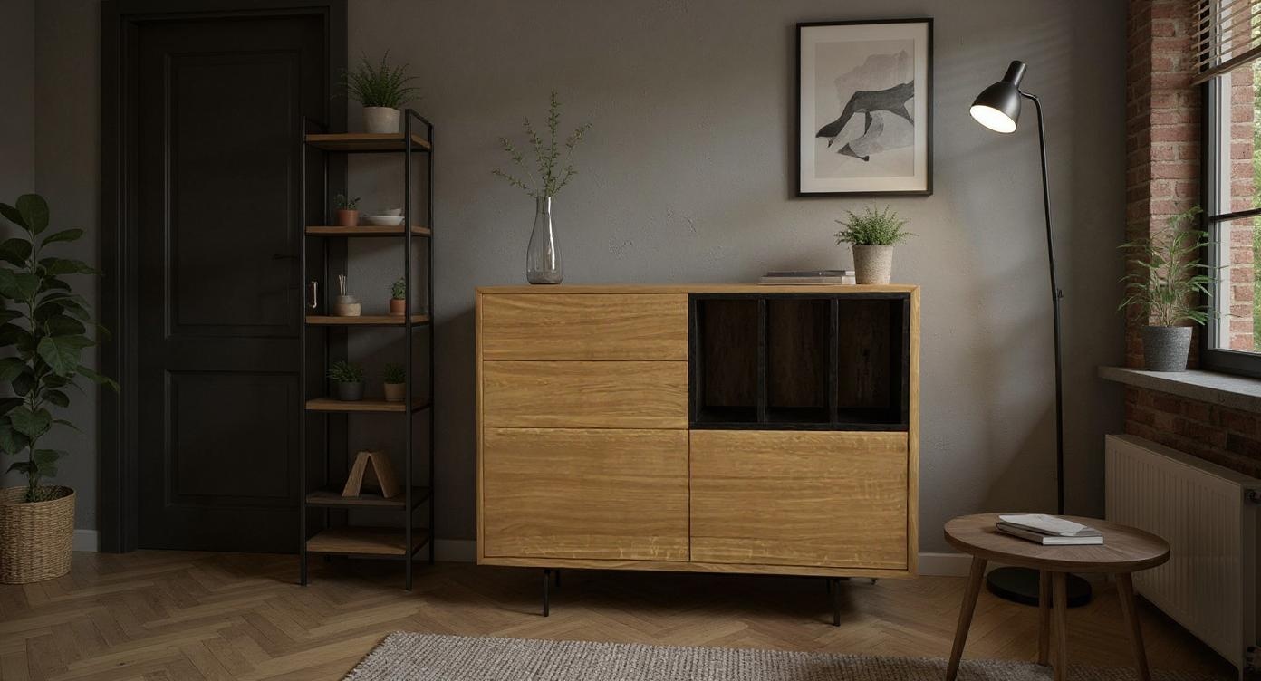 Moderne, geräumige Kommode mit sanftem Tip-on-Öffnungsmechanismus
