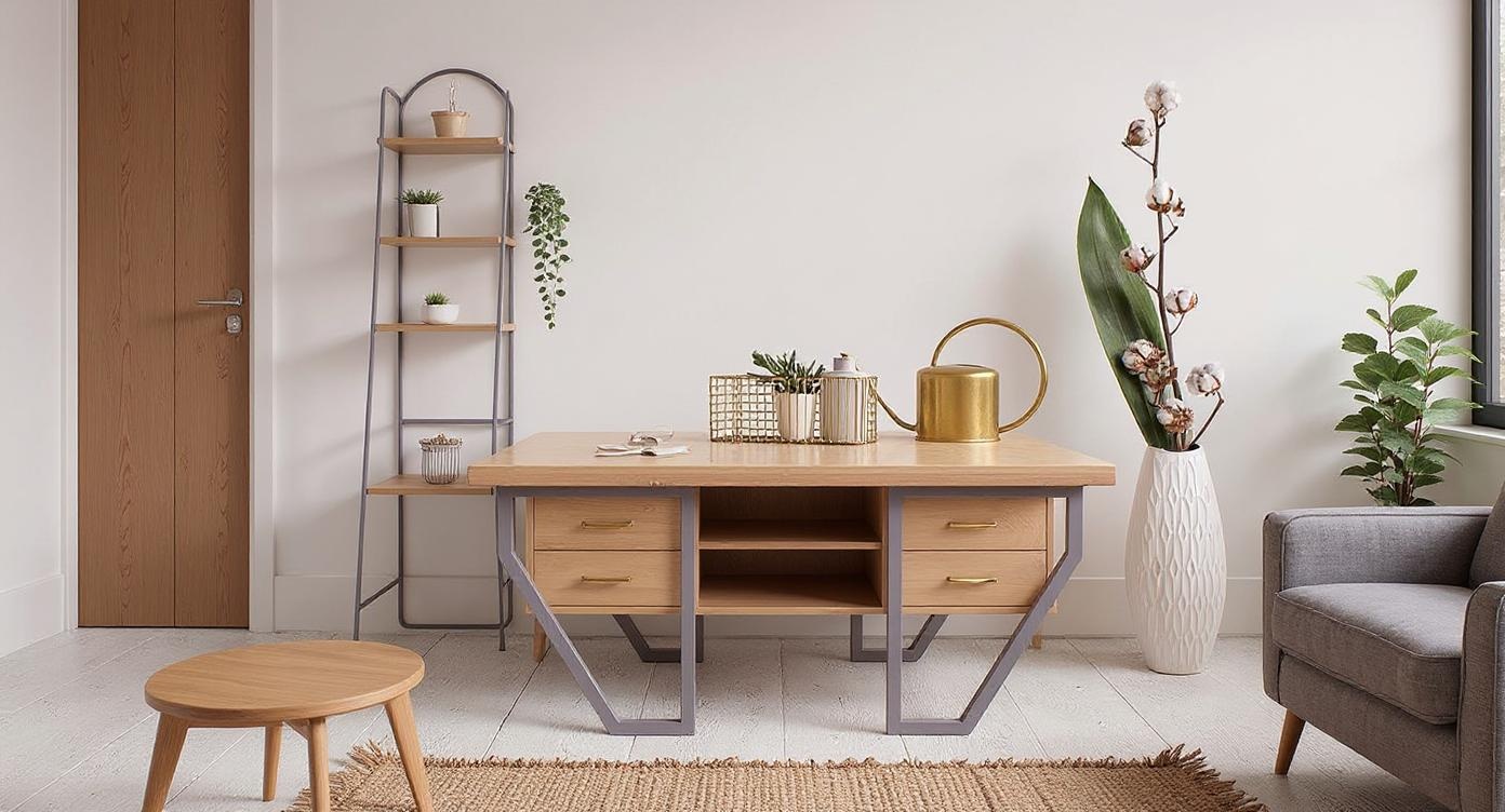 Moderner Birkensperrholz-Couchtisch mit skandinavischem Design