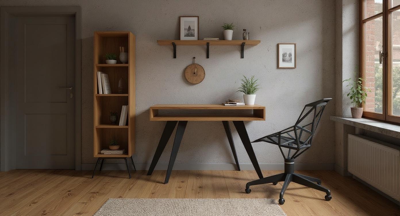 Moderner Holz-Schreibtisch mit einzigartiger Ast-Optik und variabler Größe