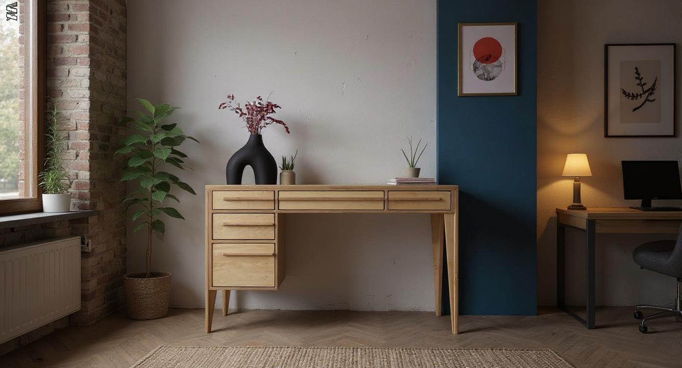 Moderner Skandinavischer Schreibtisch mit Asymmetrischem Design