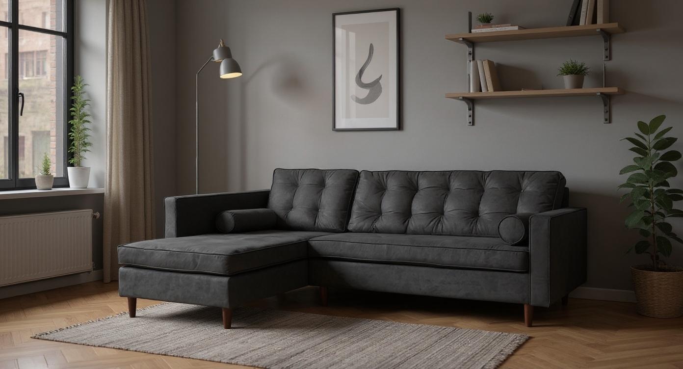 Modernes Ecksofa mit edlem Stoff, maximaler Komfort