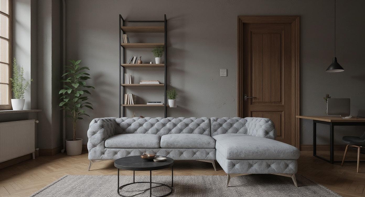 Modernes Ecksofa mit hochwertigem Stoff und erstklassigem Liegekomfort