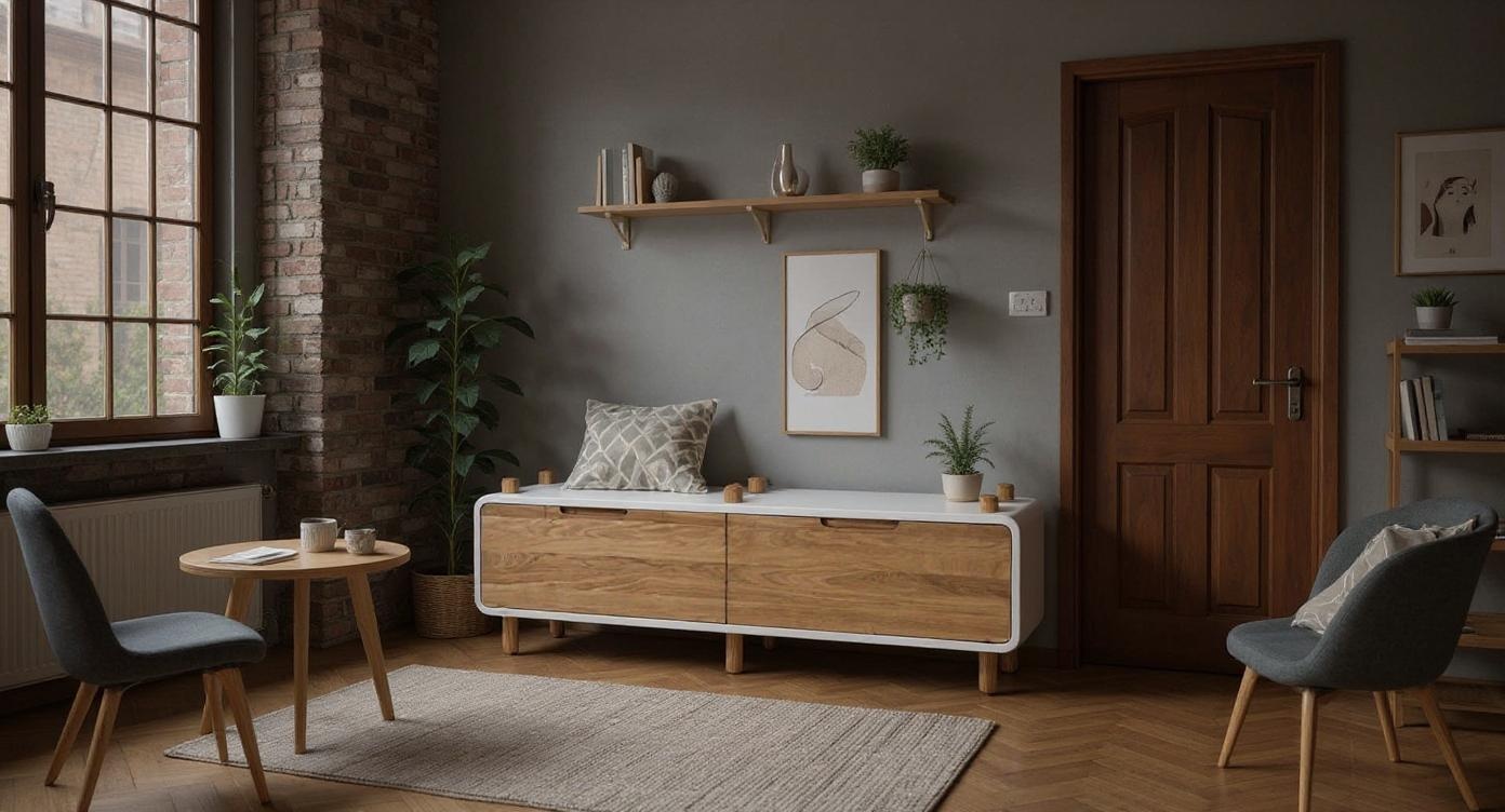 Natürliche Eichenholz-Kommode mit stilvoller Maserung