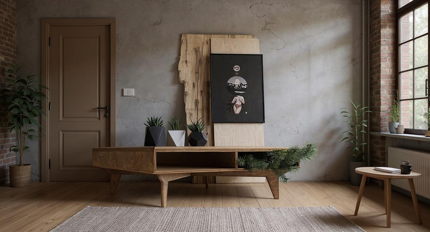 Skandinavischer Couchtisch mit asymmetrischem Design für moderne Wohnzimmer