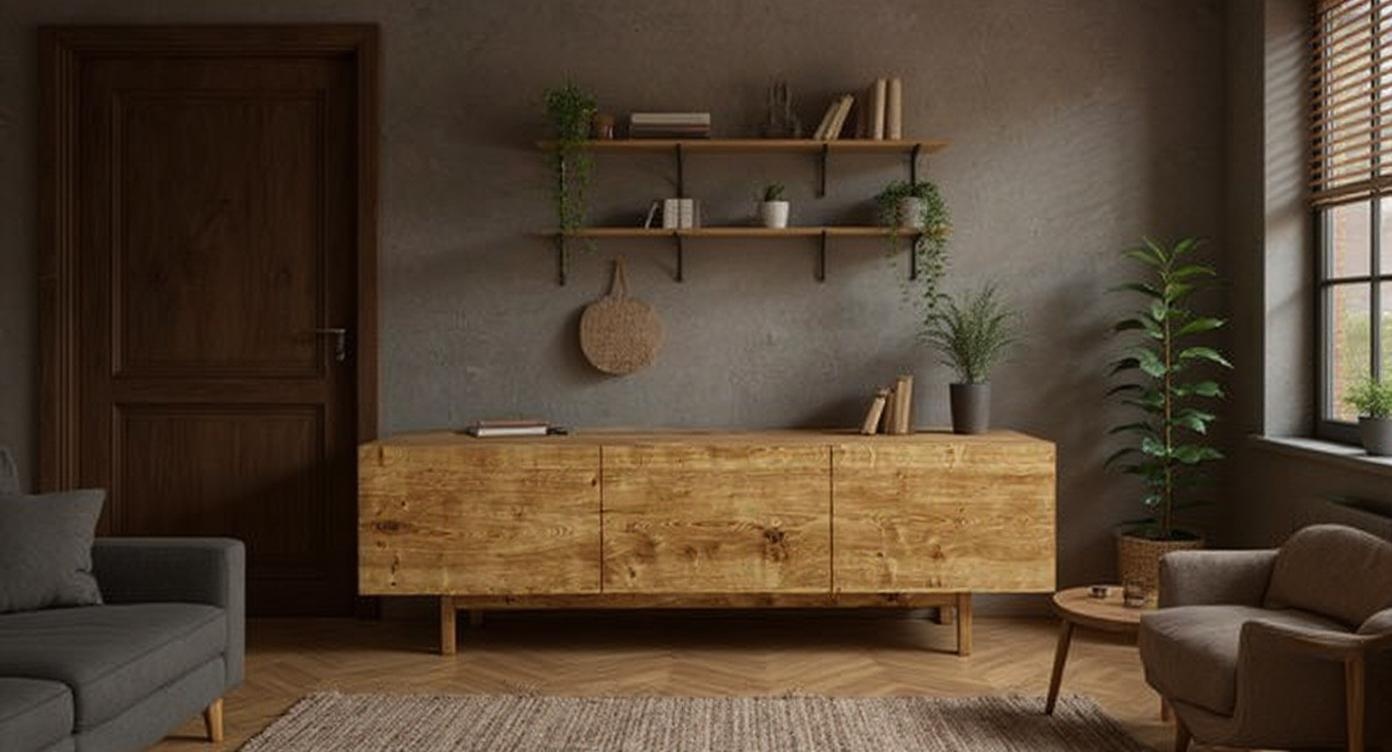 Vielseitige Holz-Kommode mit vielfältigen Oberflächen und Größen