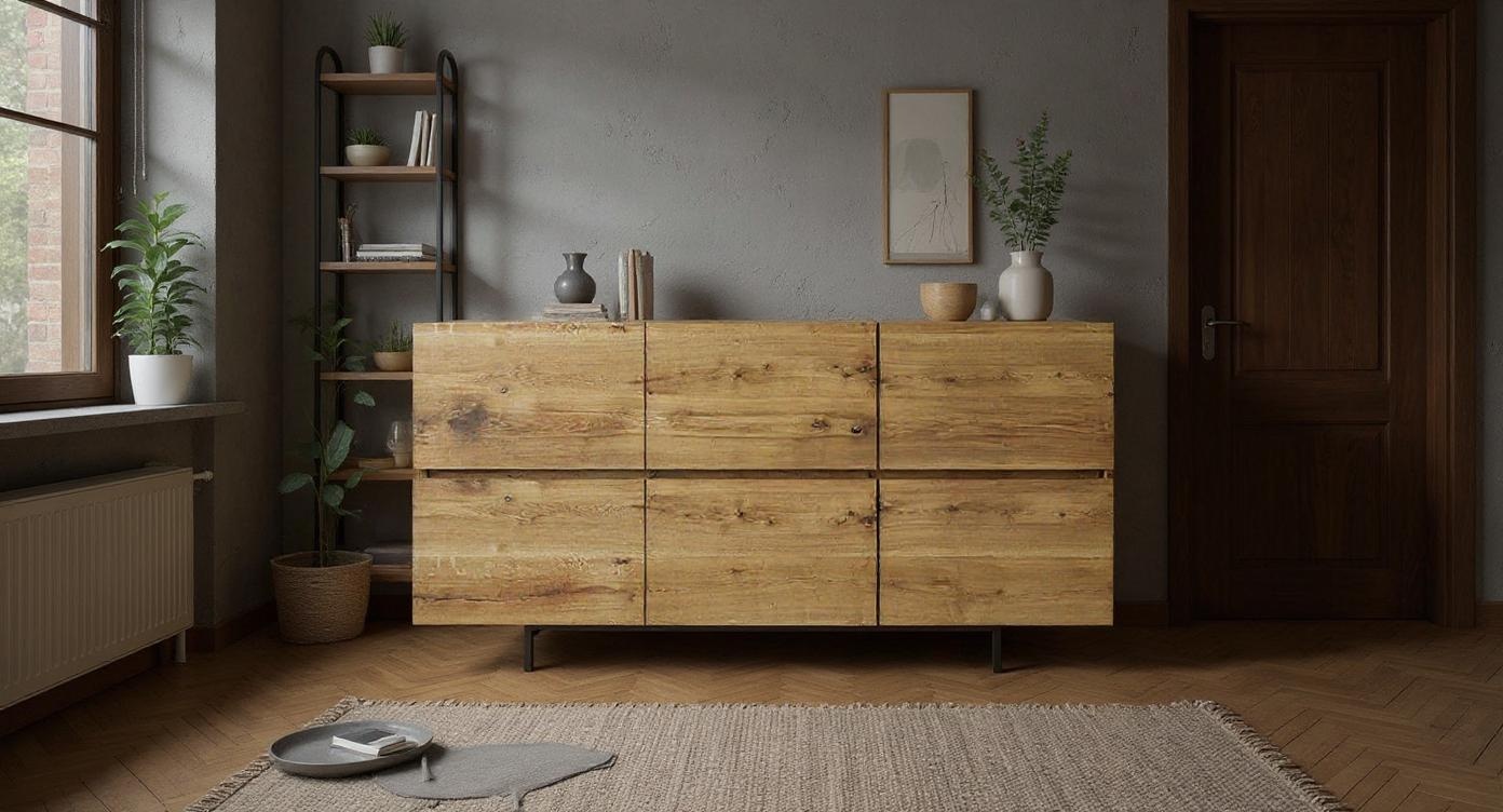 Vielseitige Kommode mit individuellen Holz- und Oberflächenoptionen